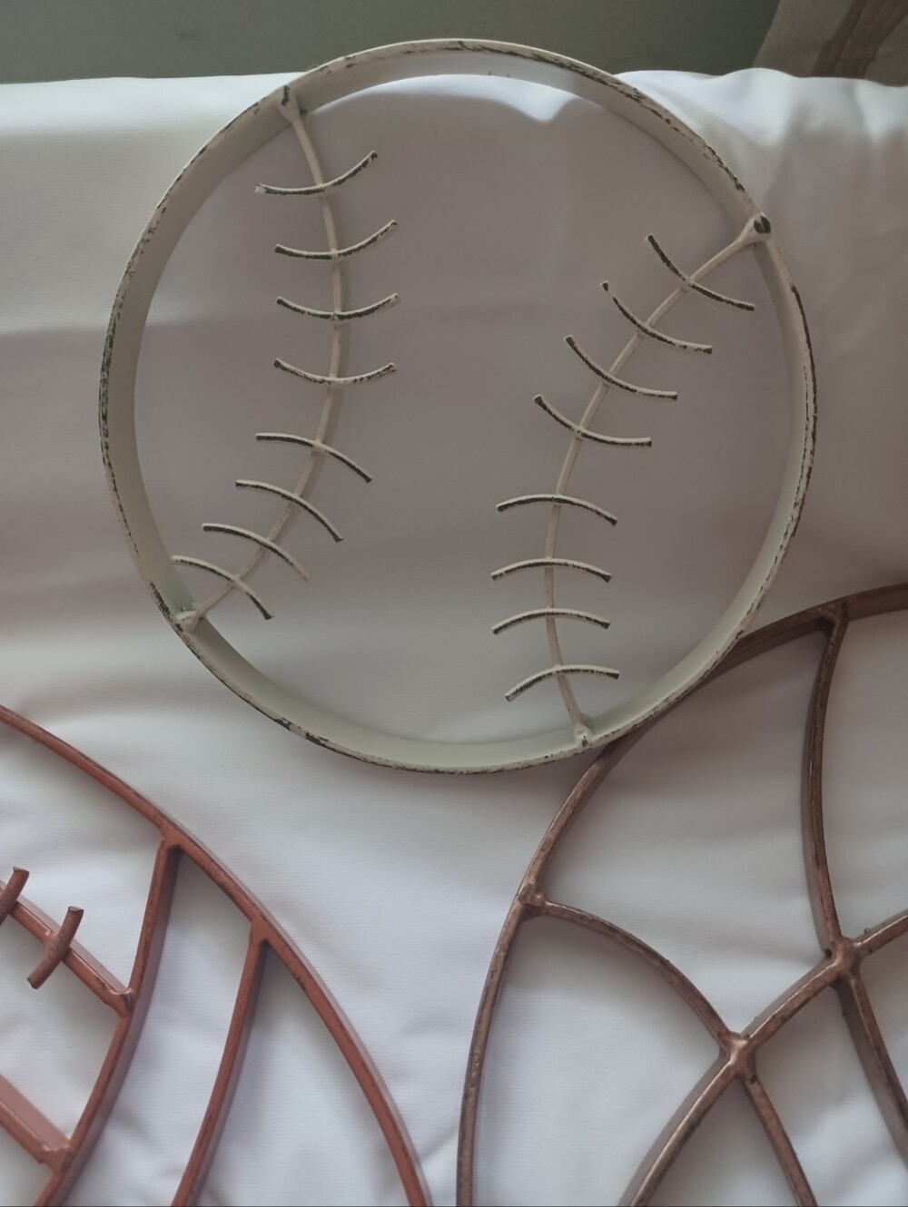 Set of 3 Sports-Themed Wall Plaques — Baseball, Basketball & Football Shapes - Picture 4 of 4